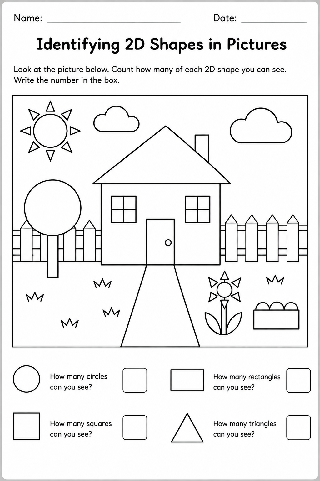 Identifying 2D Shapes in Pictures