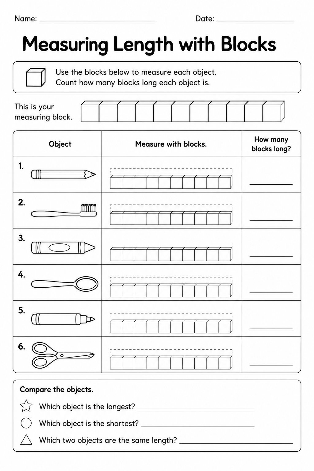 Measuring Length with Blocks