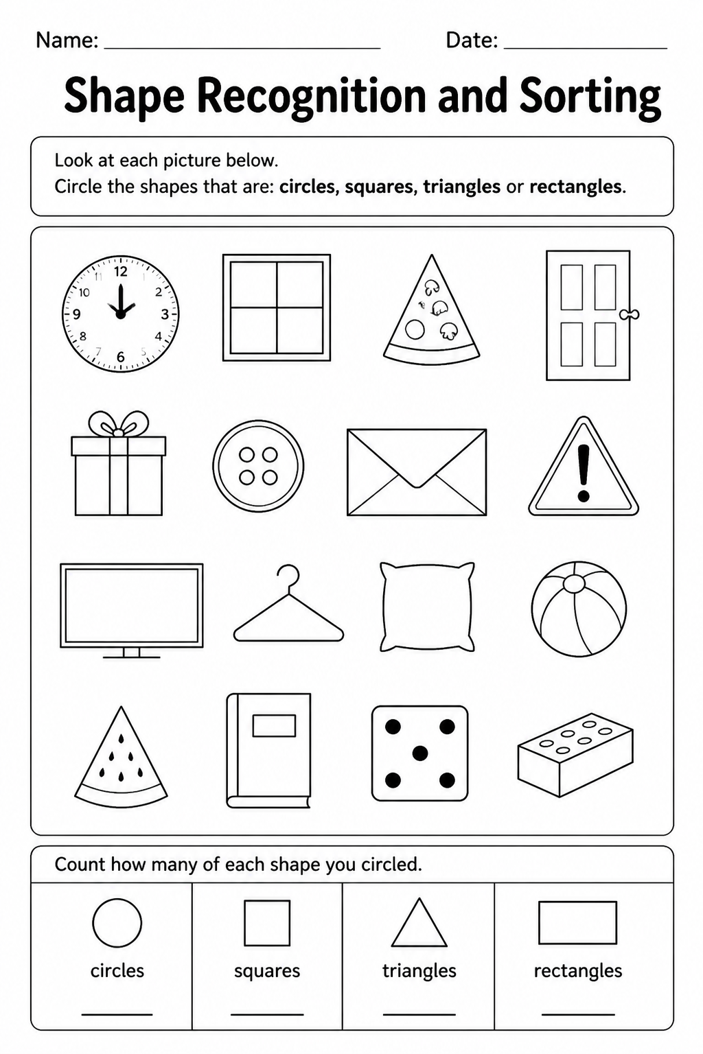 Shape Recognition and Sorting