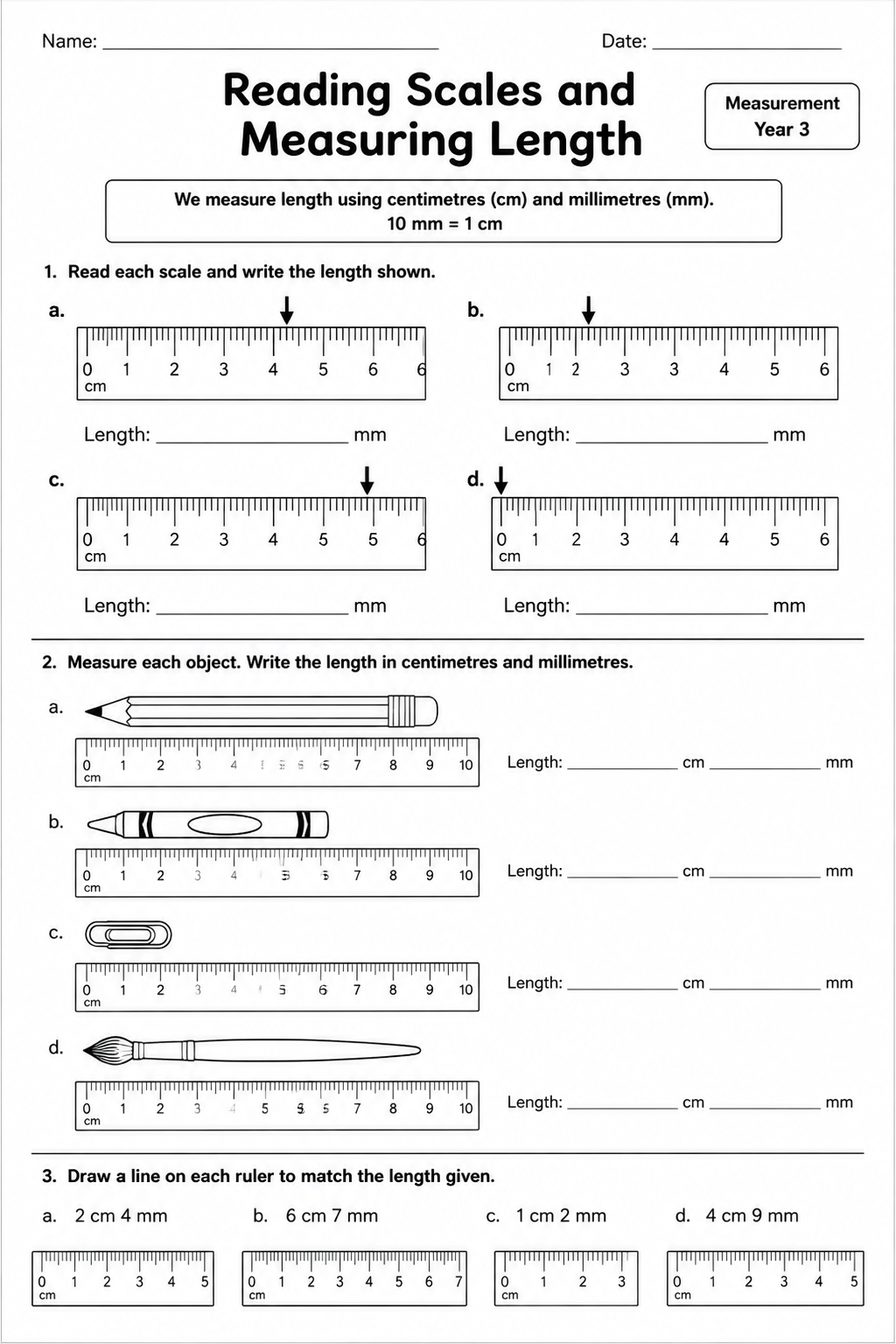 Reading Scales and Measuring Length