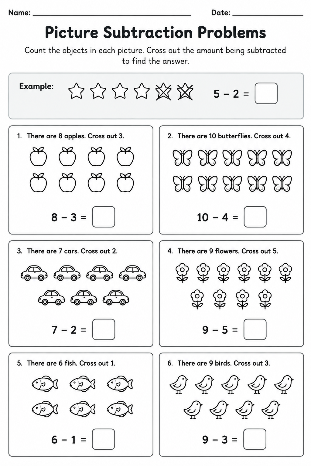 Picture Subtraction Problems