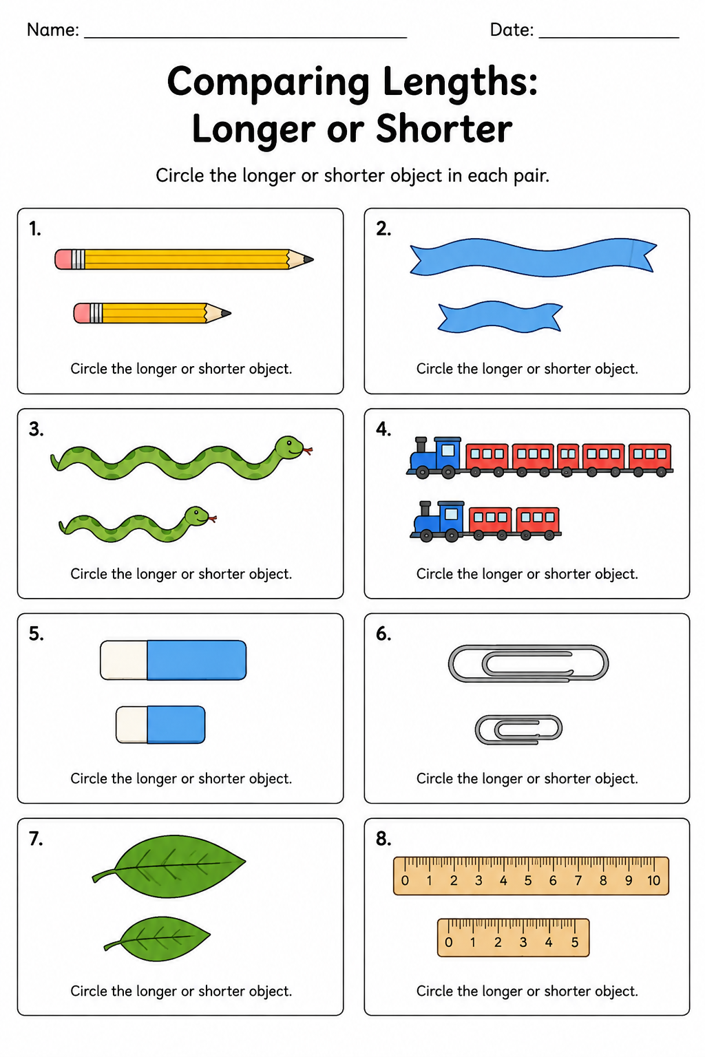 Comparing Lengths: Longer or Shorter