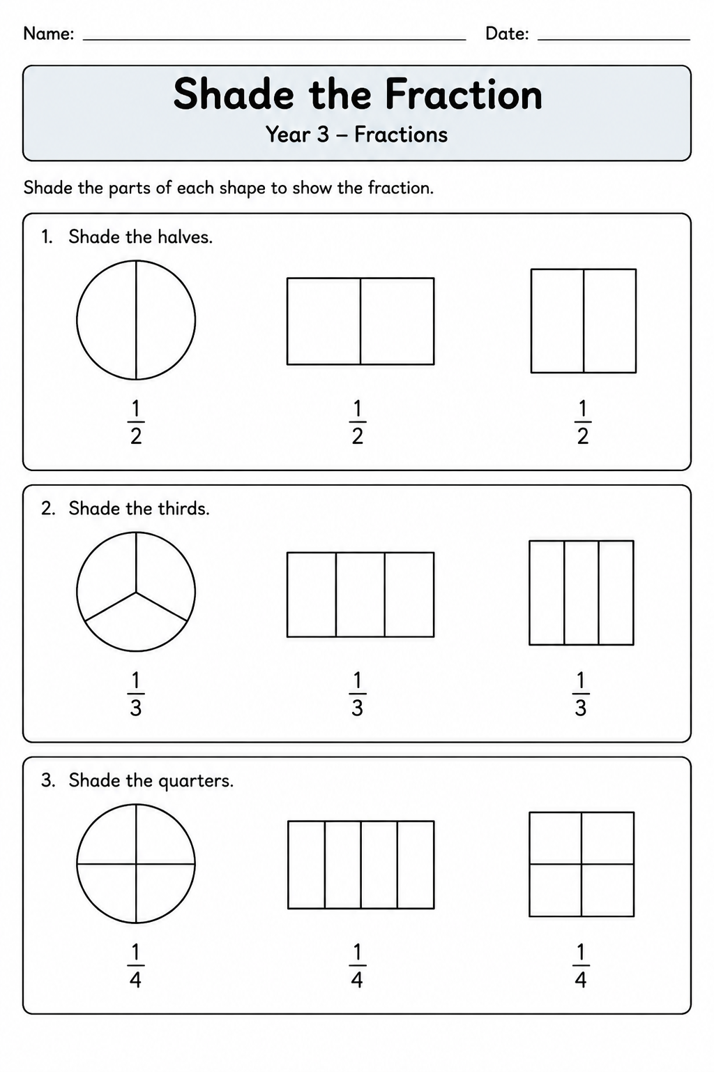 Shade the Fraction