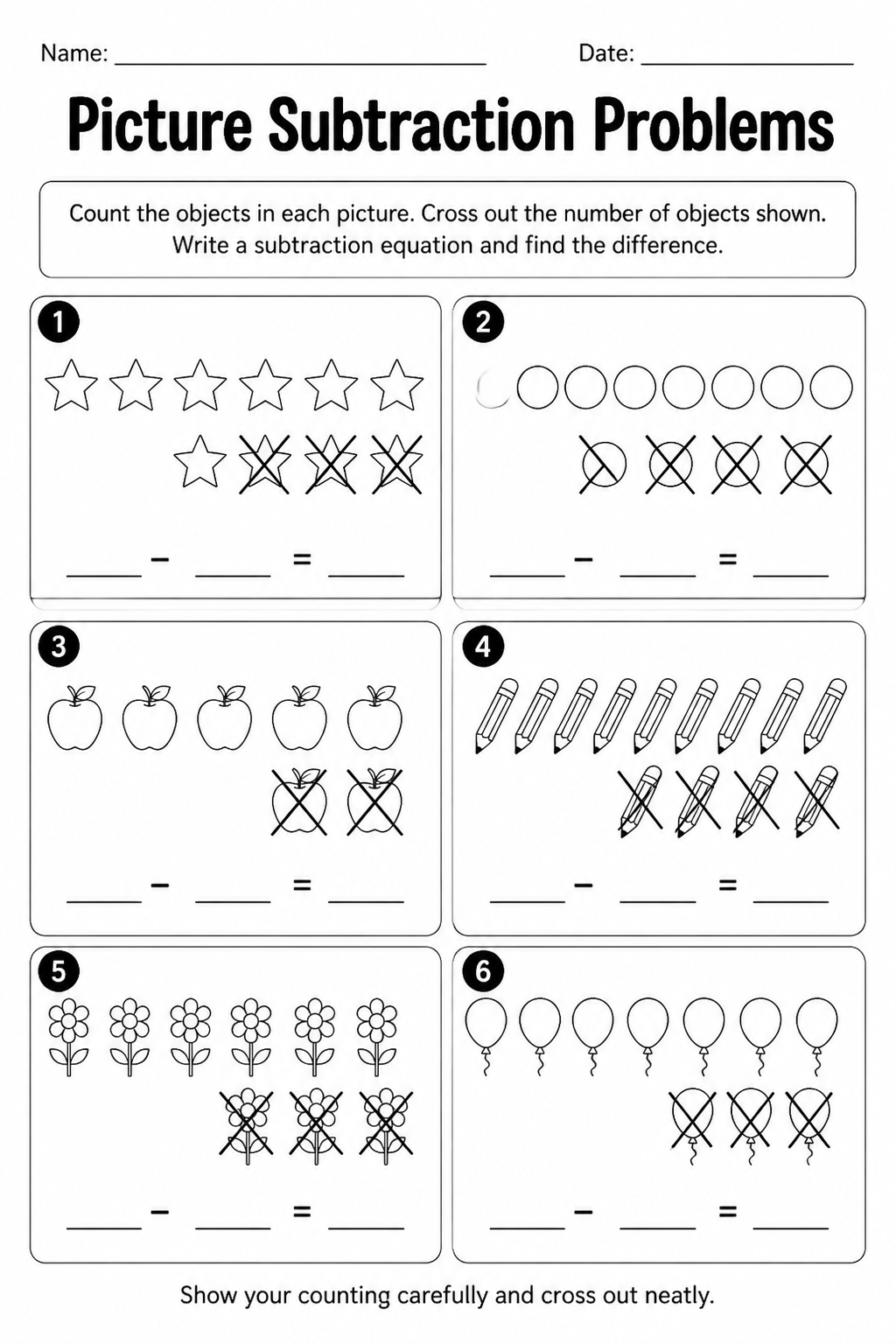 Picture Subtraction Problems