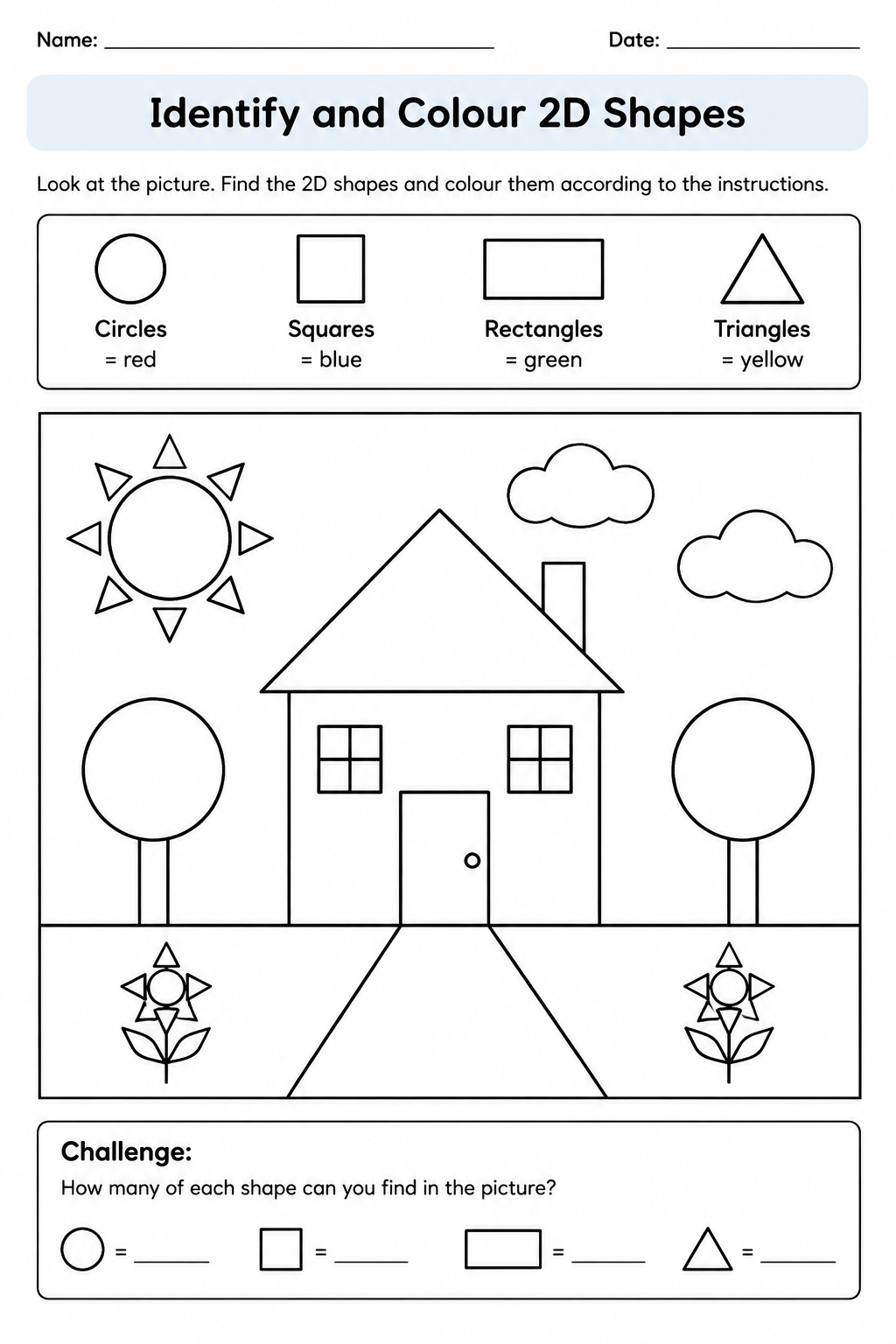 Identify and Colour 2D Shapes