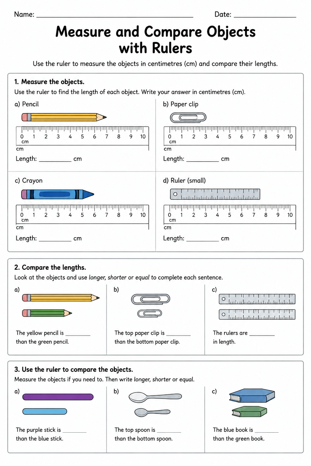 Measure and Compare Objects with Rulers