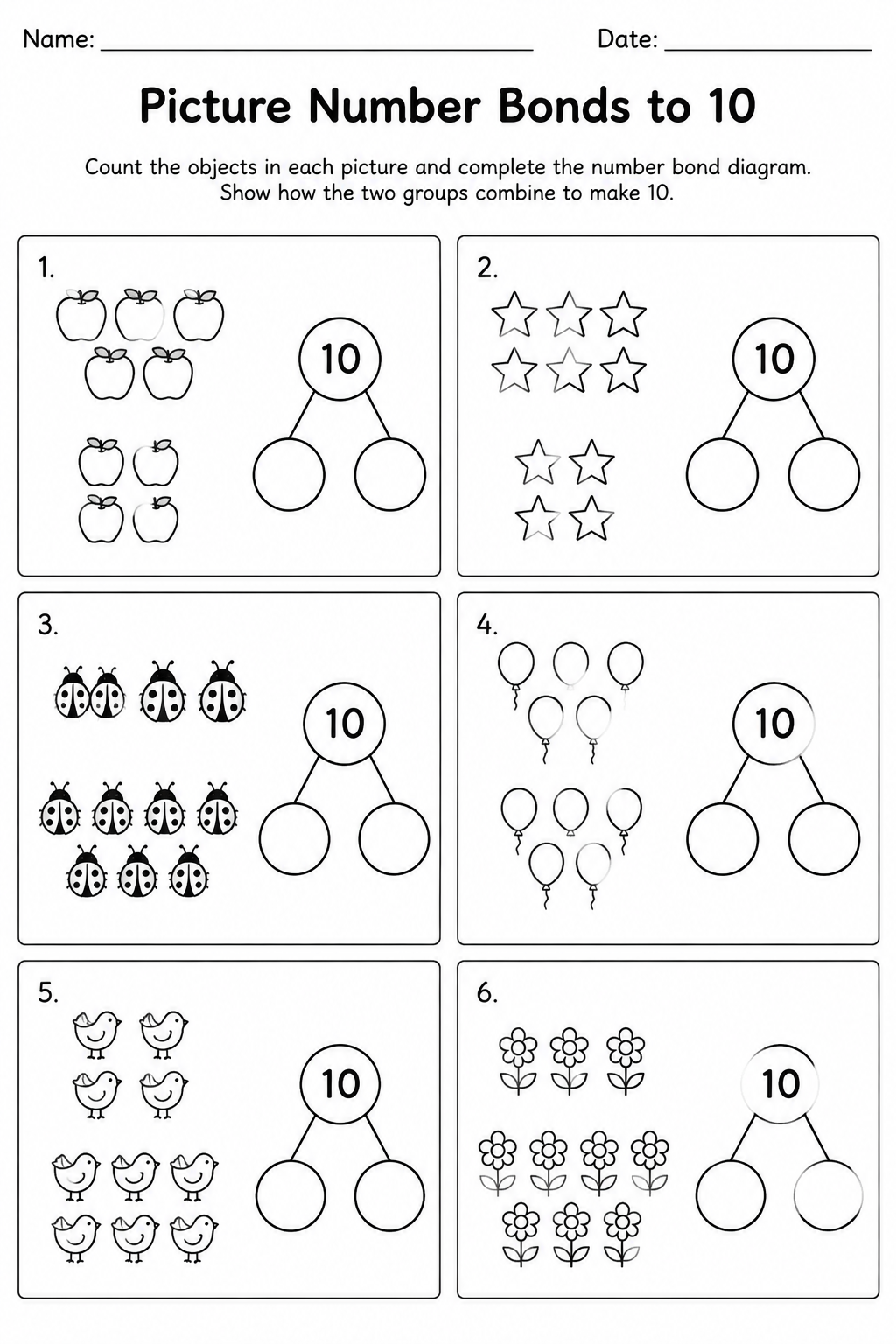 Picture Number Bonds to 10
