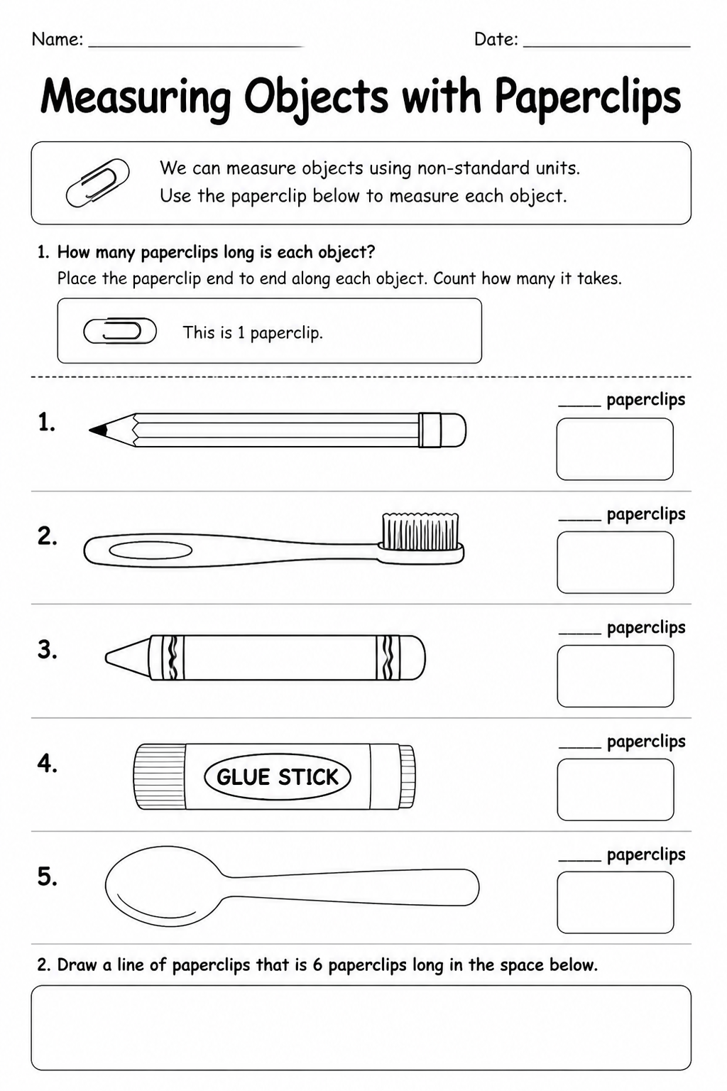 Measuring Objects with Paperclips
