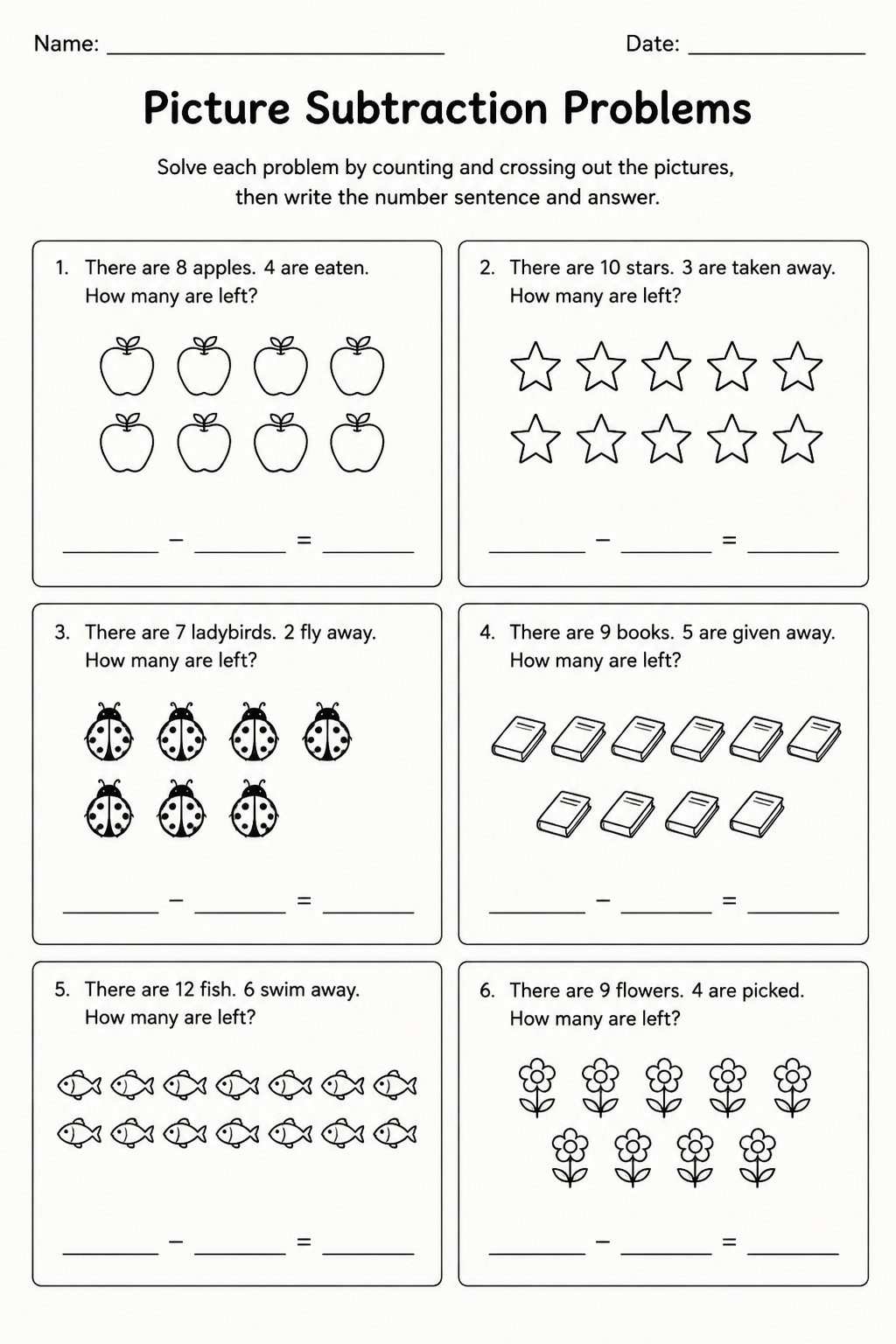 Picture Subtraction Problems