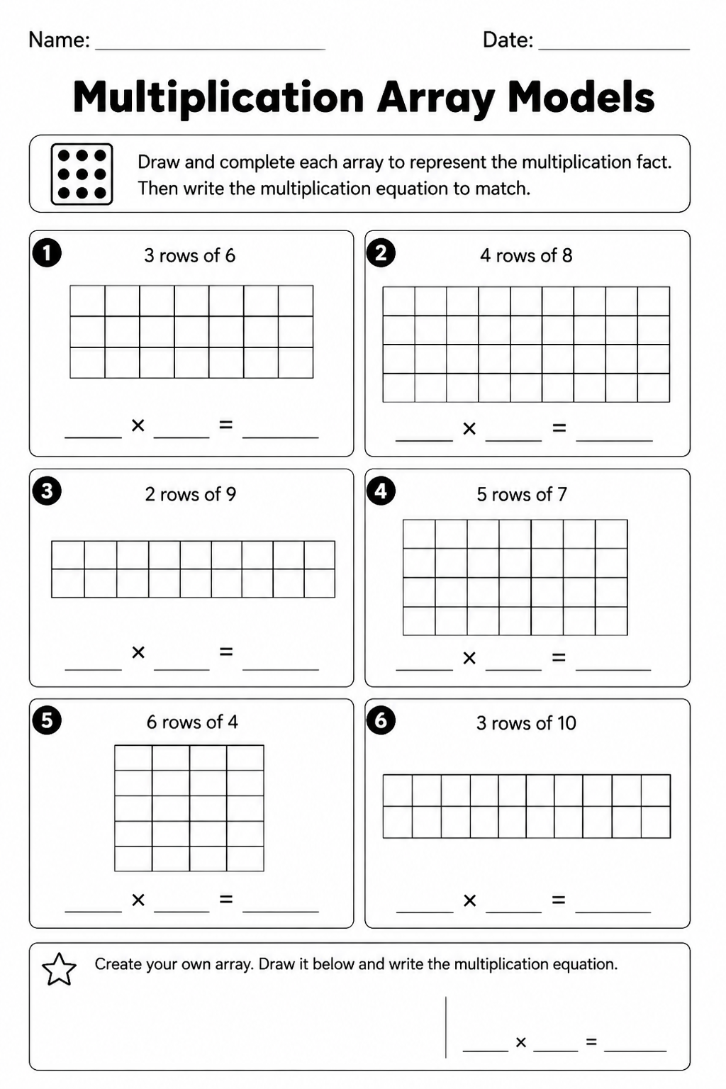 Multiplication Array Models