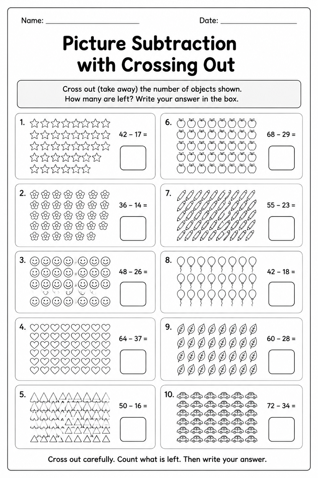 Picture Subtraction with Crossing Out