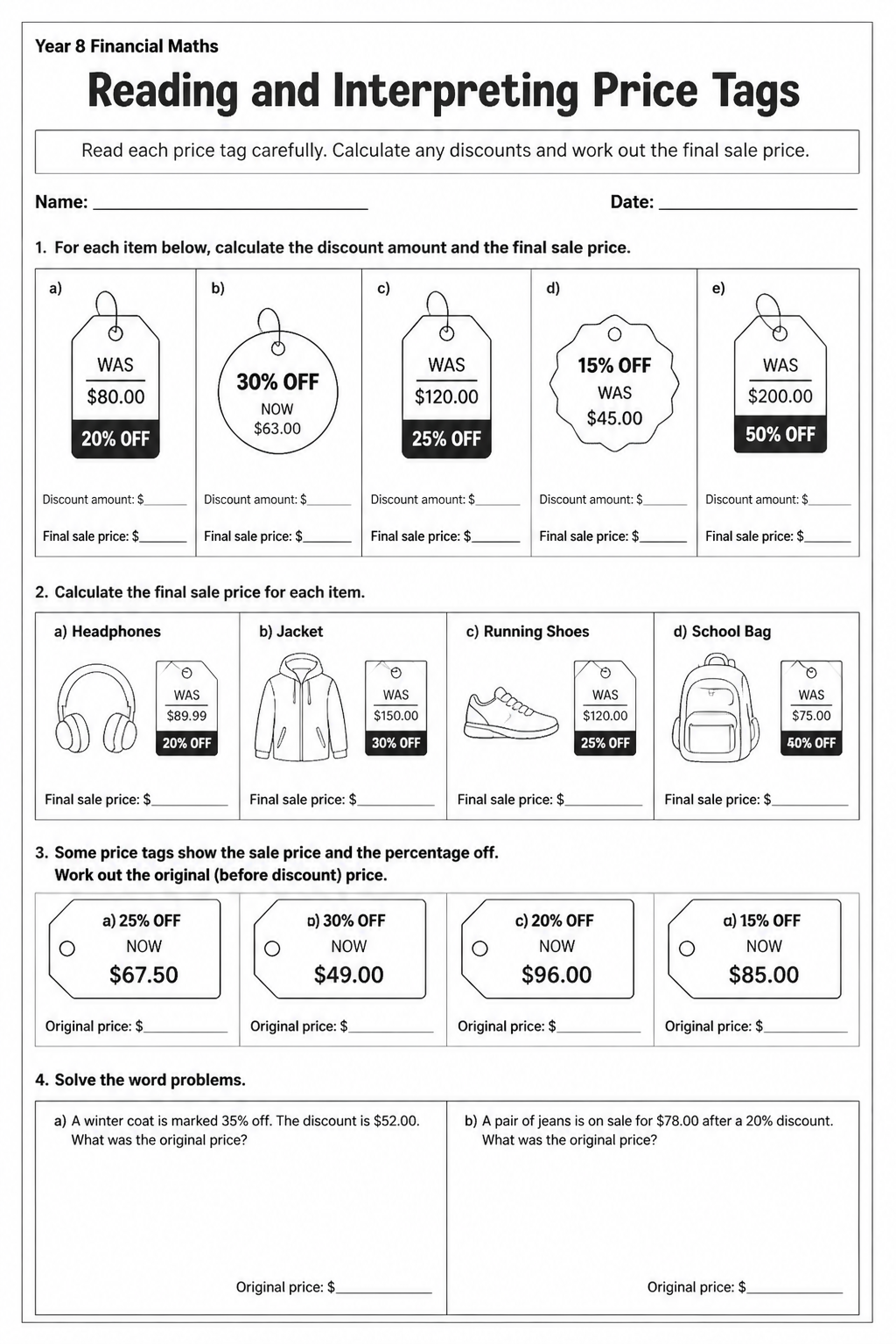 Reading and Interpreting Price Tags