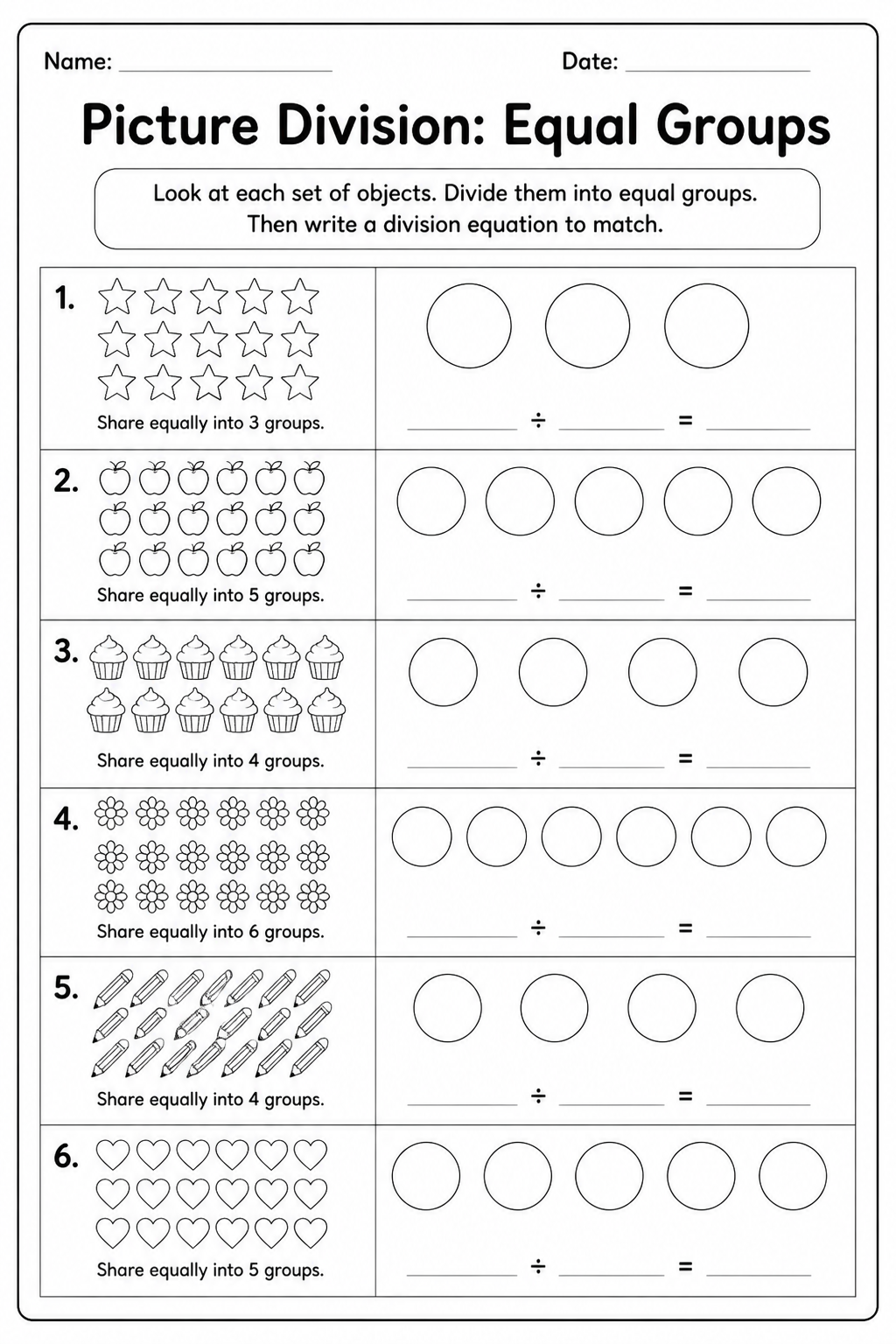 Picture Division: Equal Groups