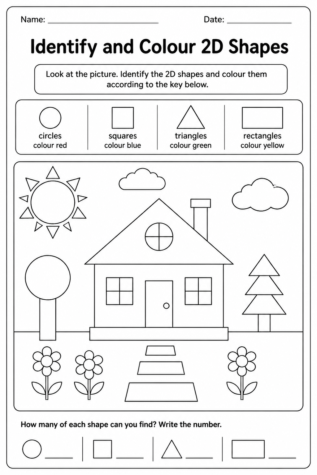 Identify and Colour 2D Shapes