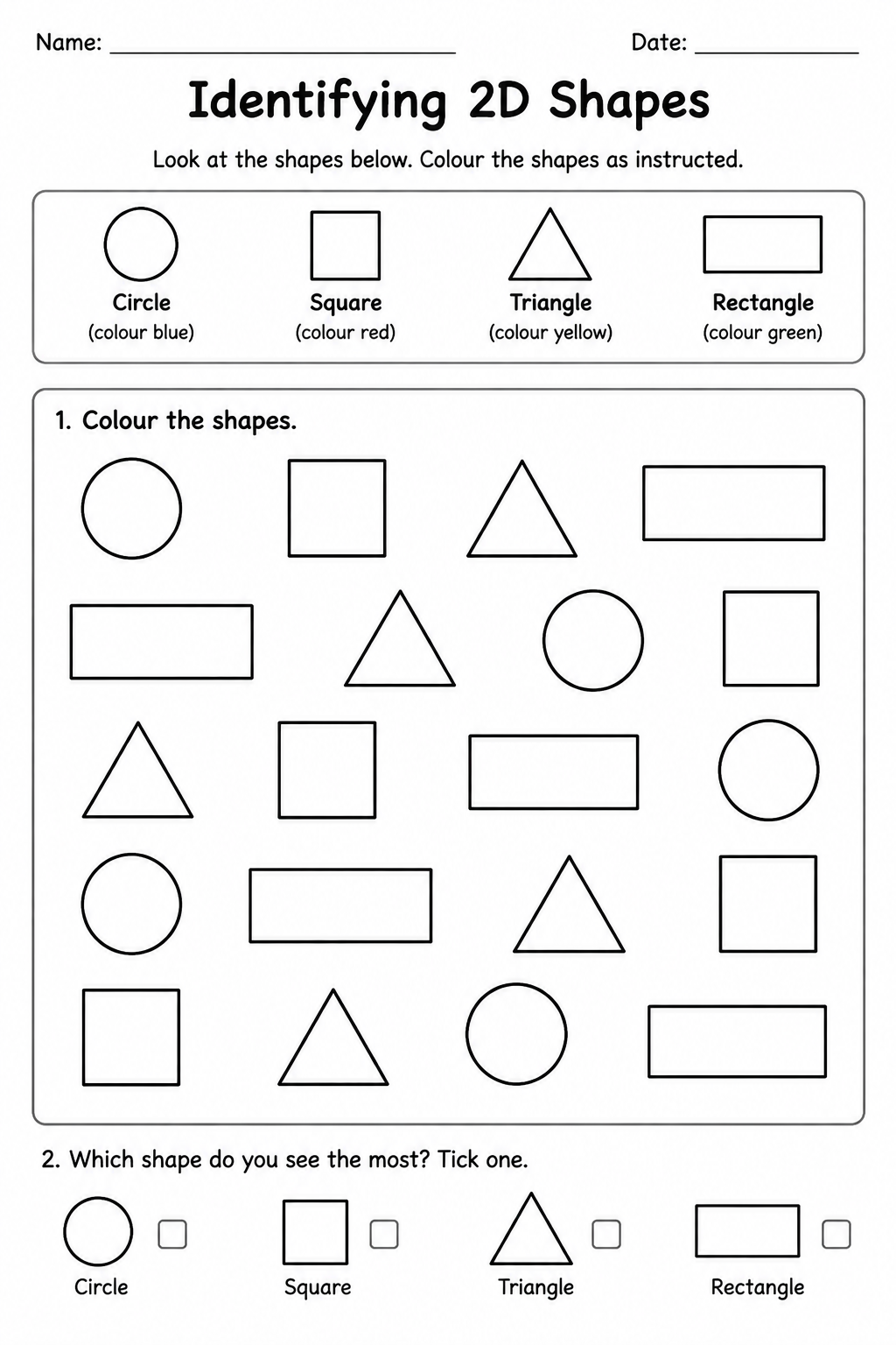 Identifying 2D Shapes