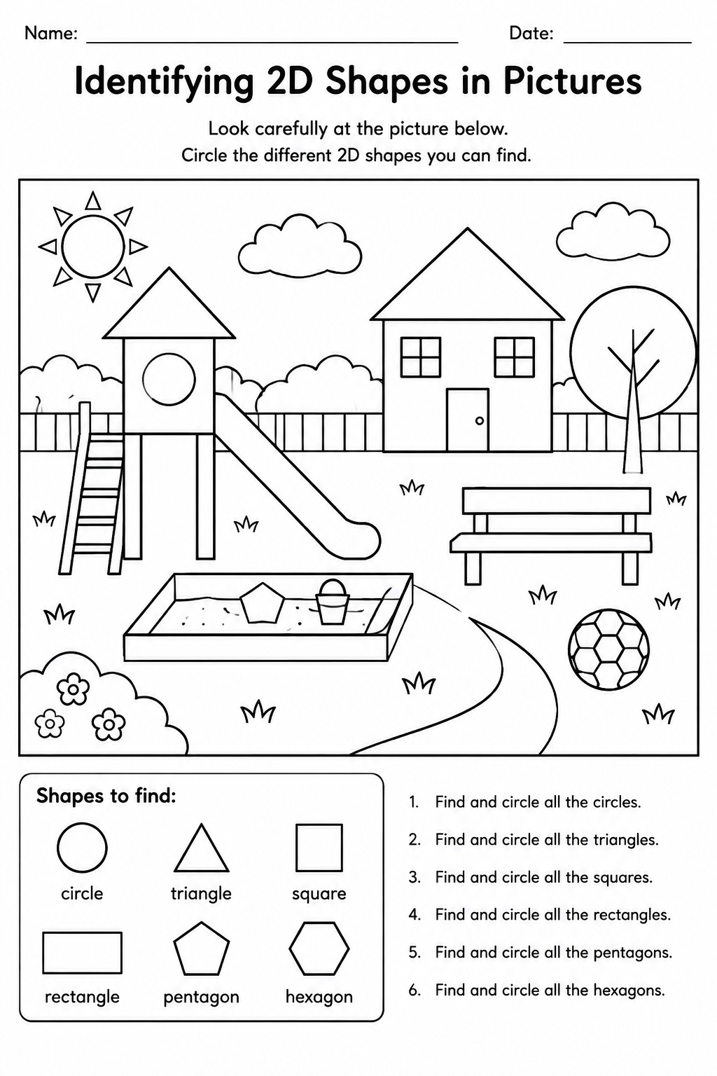 Identifying 2D Shapes in Pictures