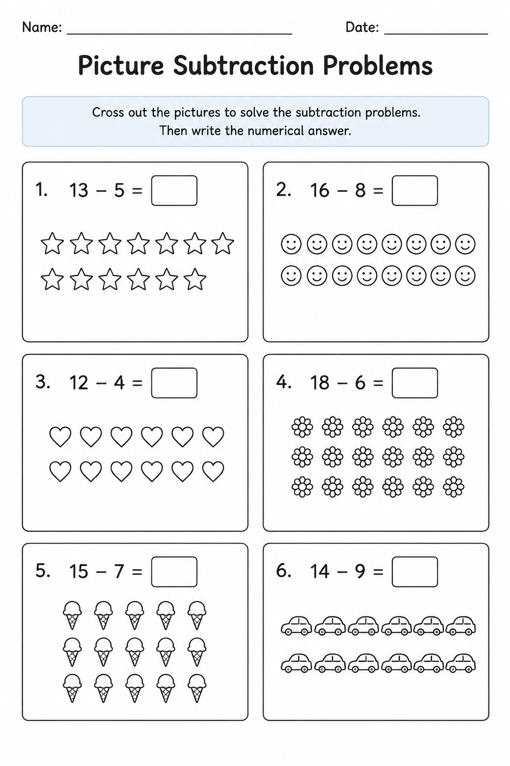 Picture Subtraction Problems