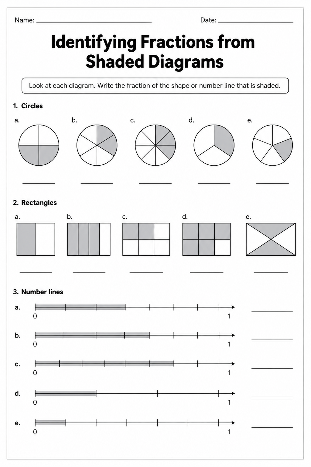 Identifying Fractions from Shaded Diagrams