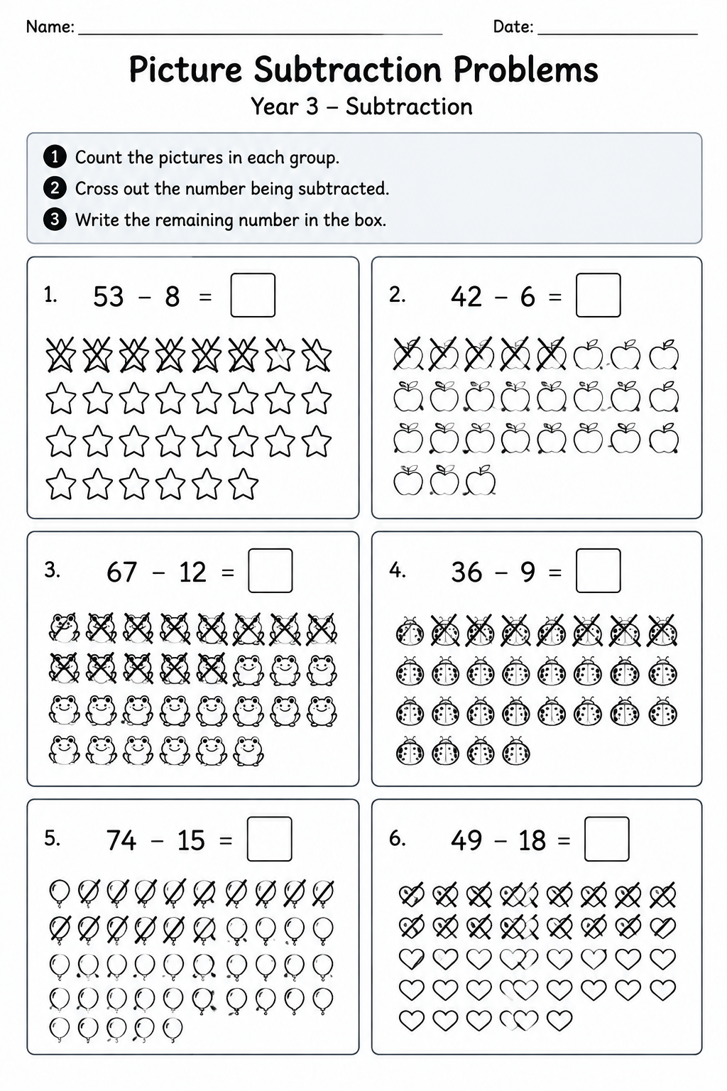 Picture Subtraction Problems