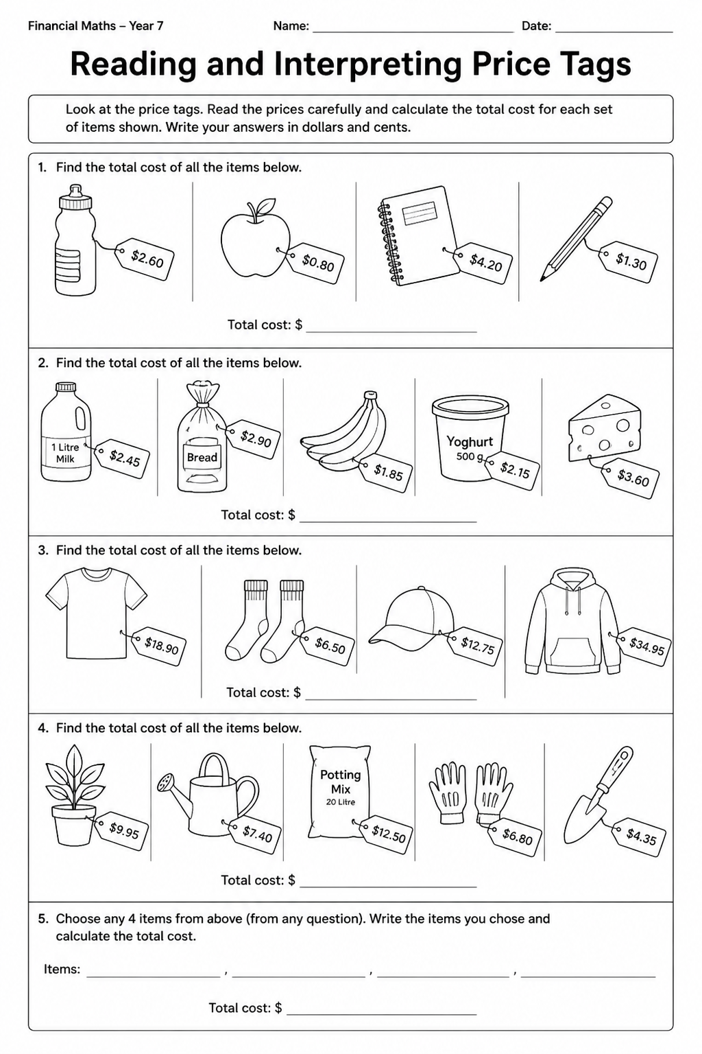 Reading and Interpreting Price Tags