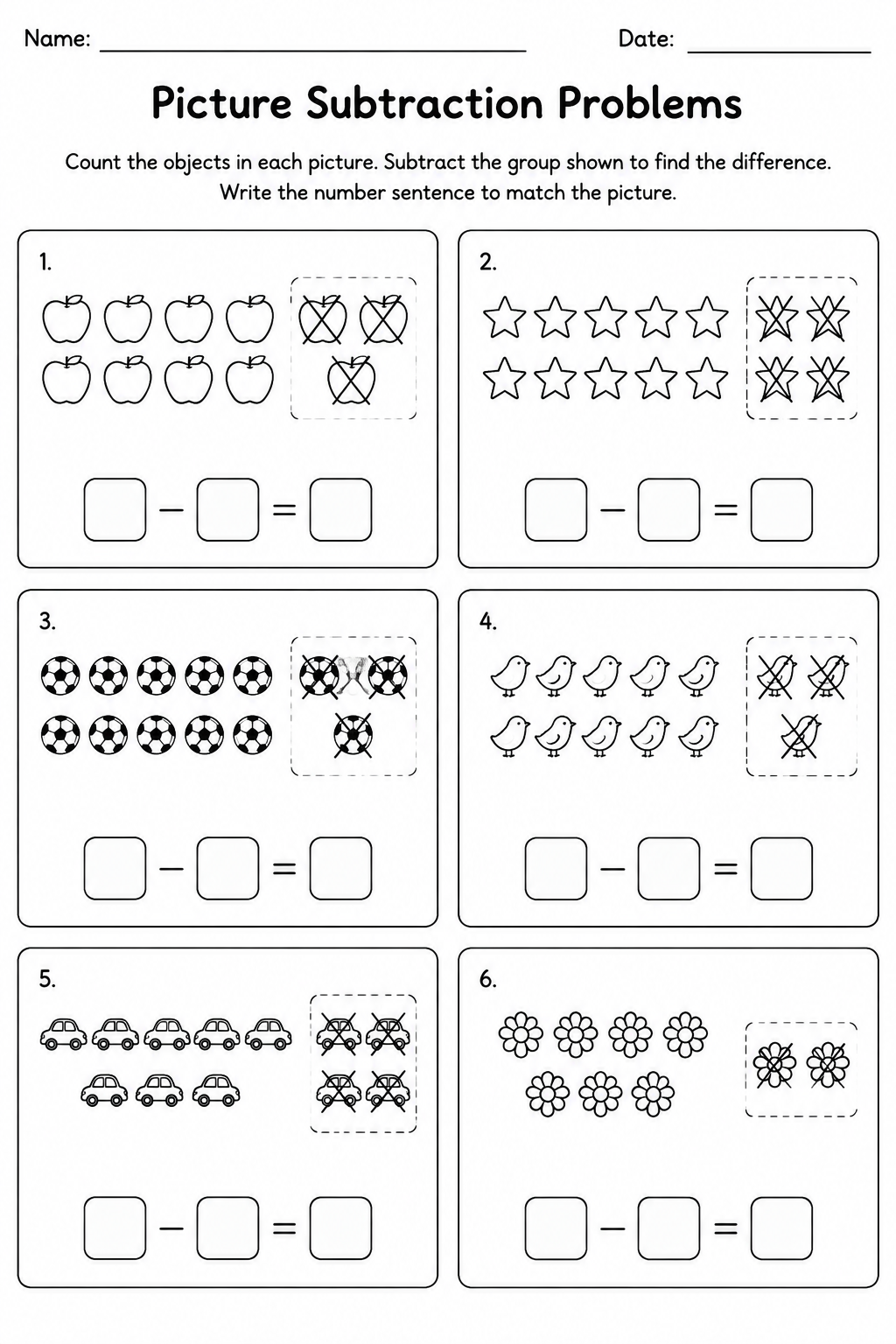 Picture Subtraction Problems