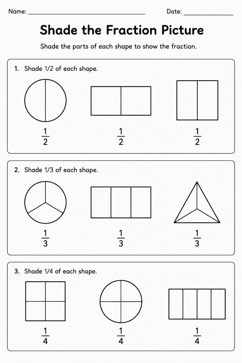 Shade the Fraction Picture