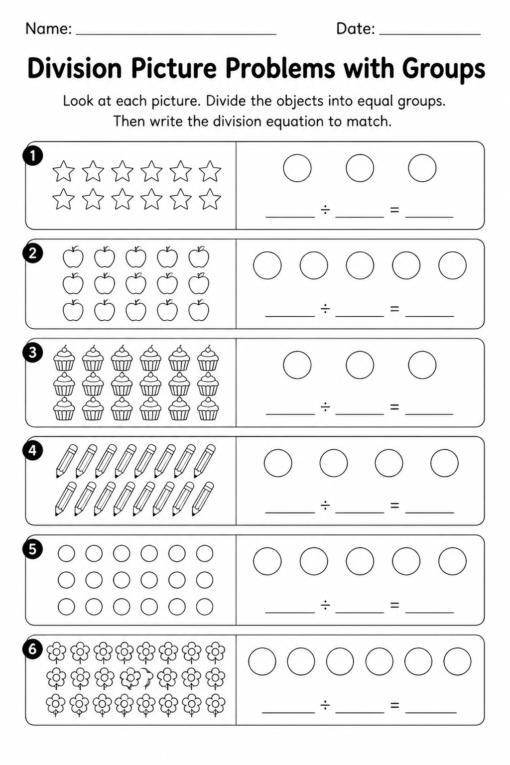 Division Picture Problems with Groups