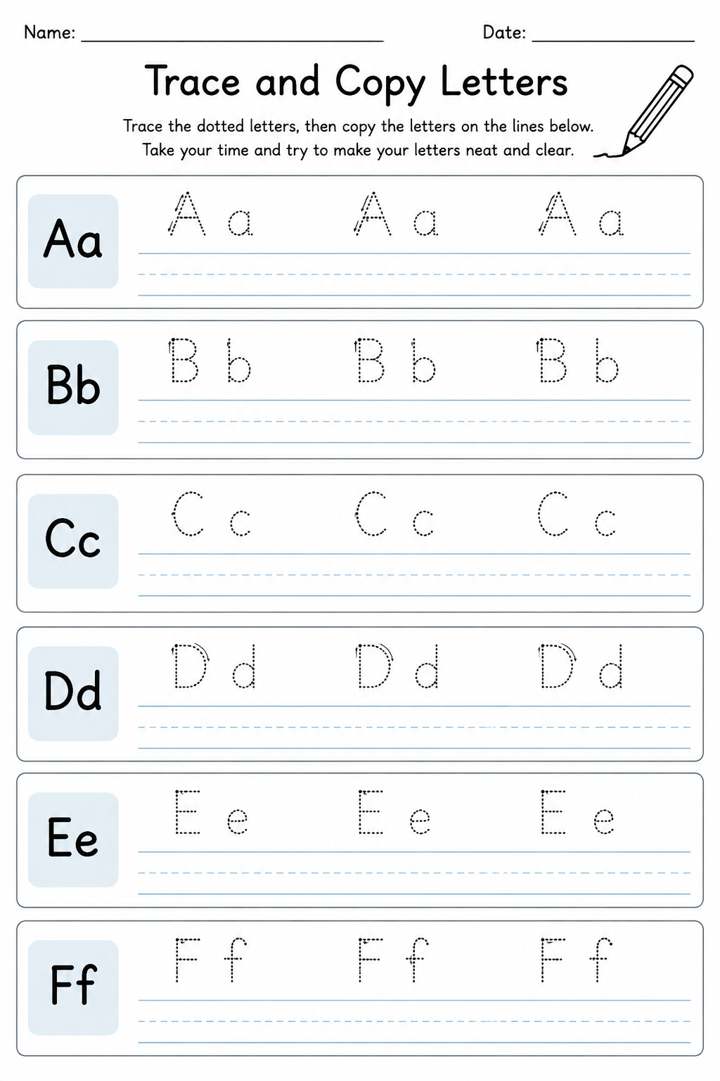 Trace and Copy Letters