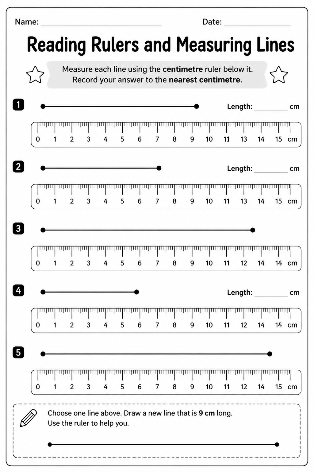 Reading Rulers and Measuring Lines