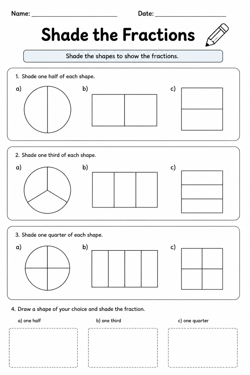 Shade the Fractions