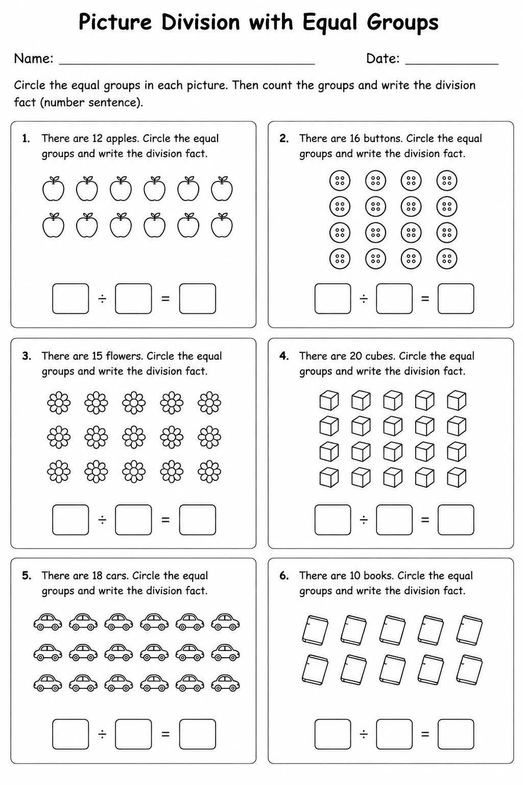 Picture Division with Equal Groups
