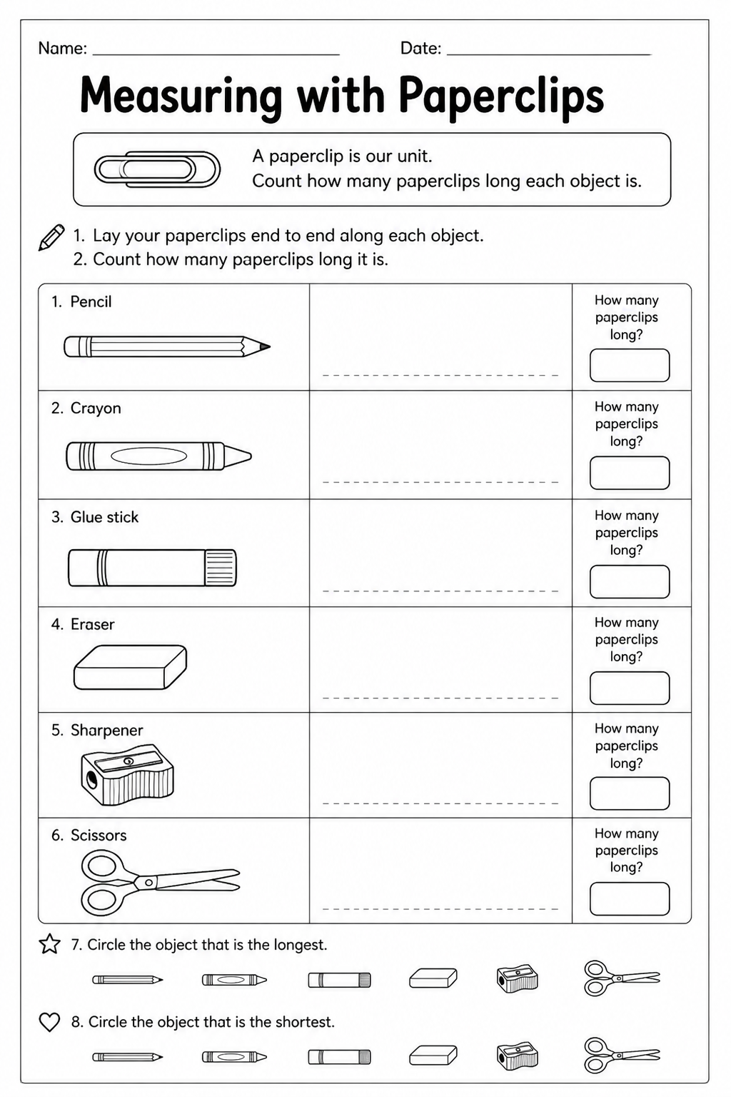 Measuring with Paperclips