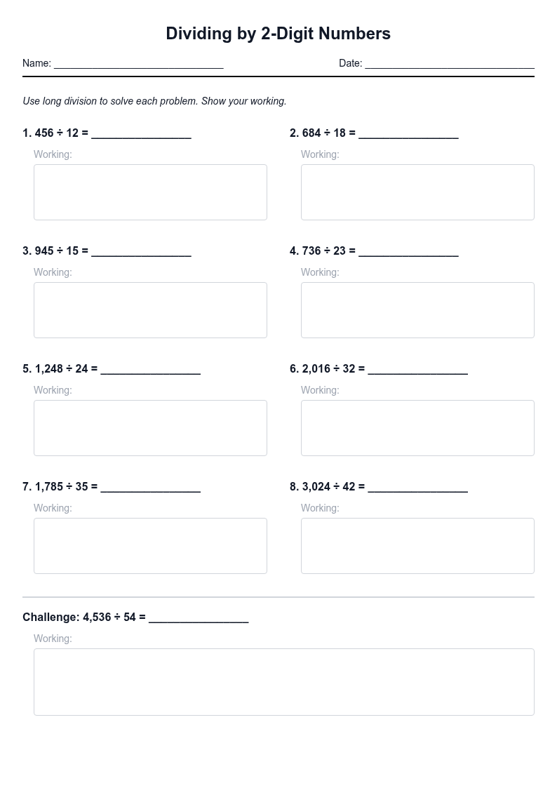 Dividing by 2-Digit Numbers