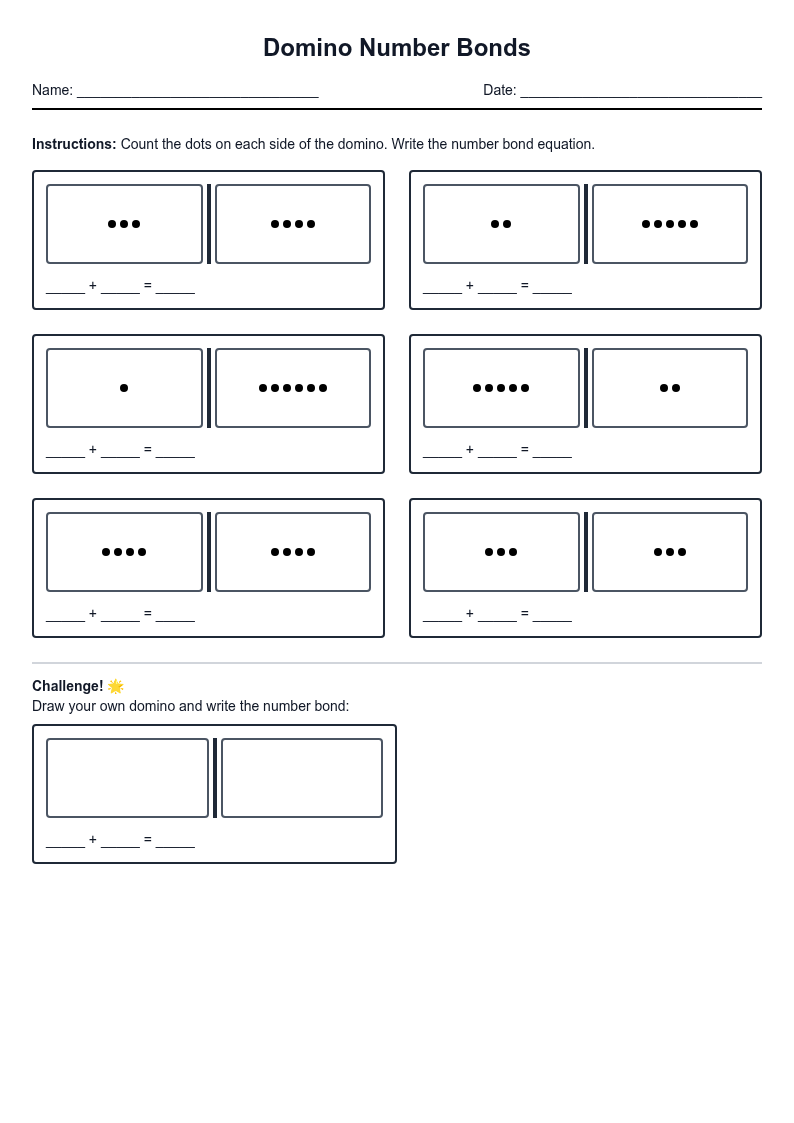 Domino Number Bonds