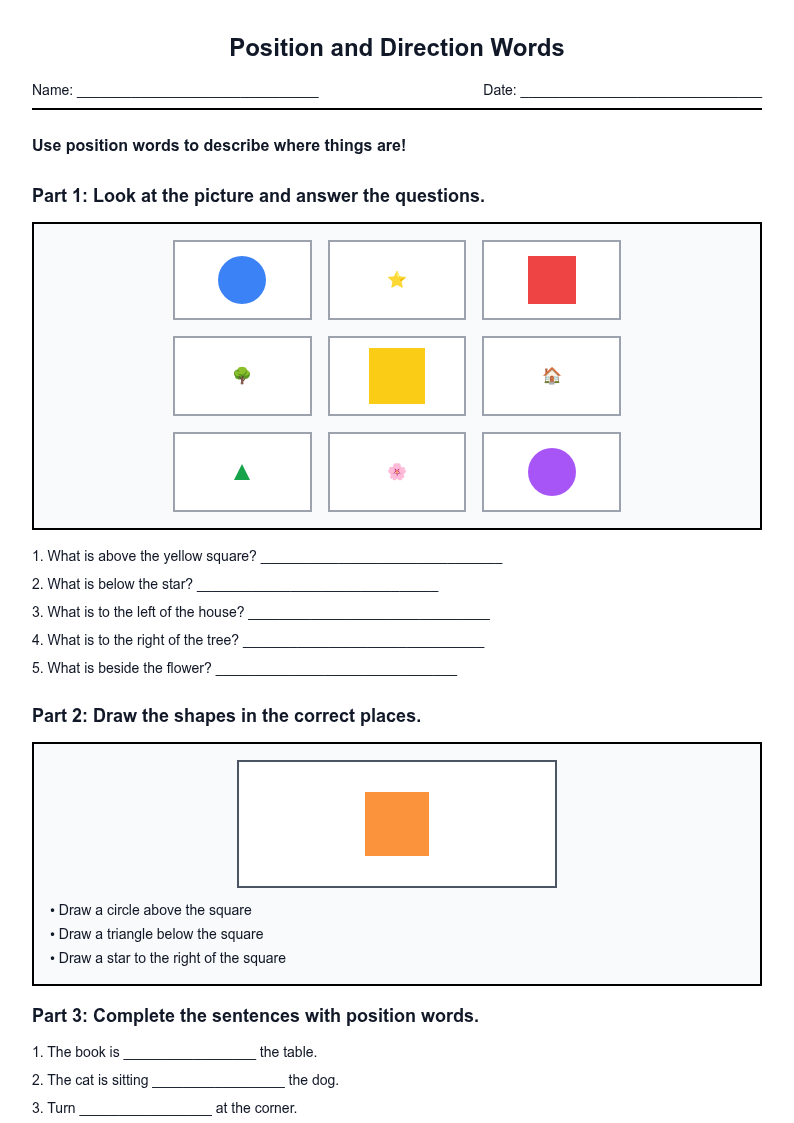 Position and Direction Words
