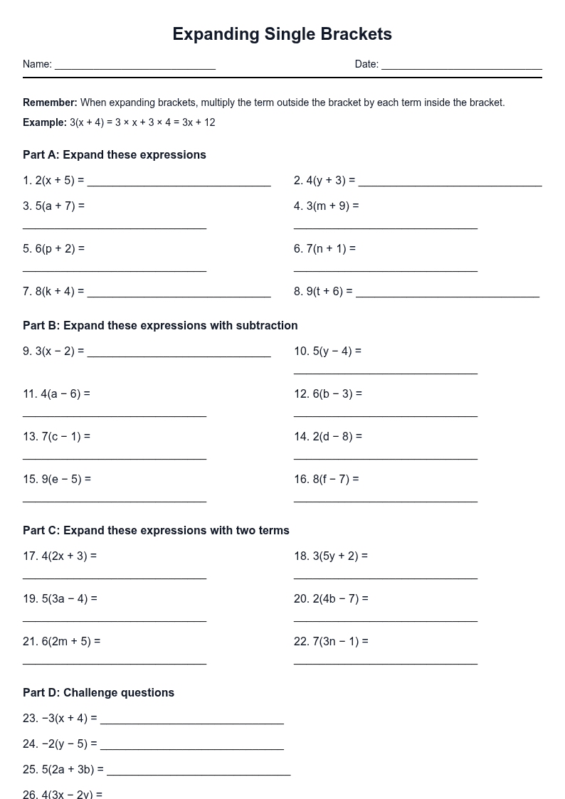 Expanding Single Brackets