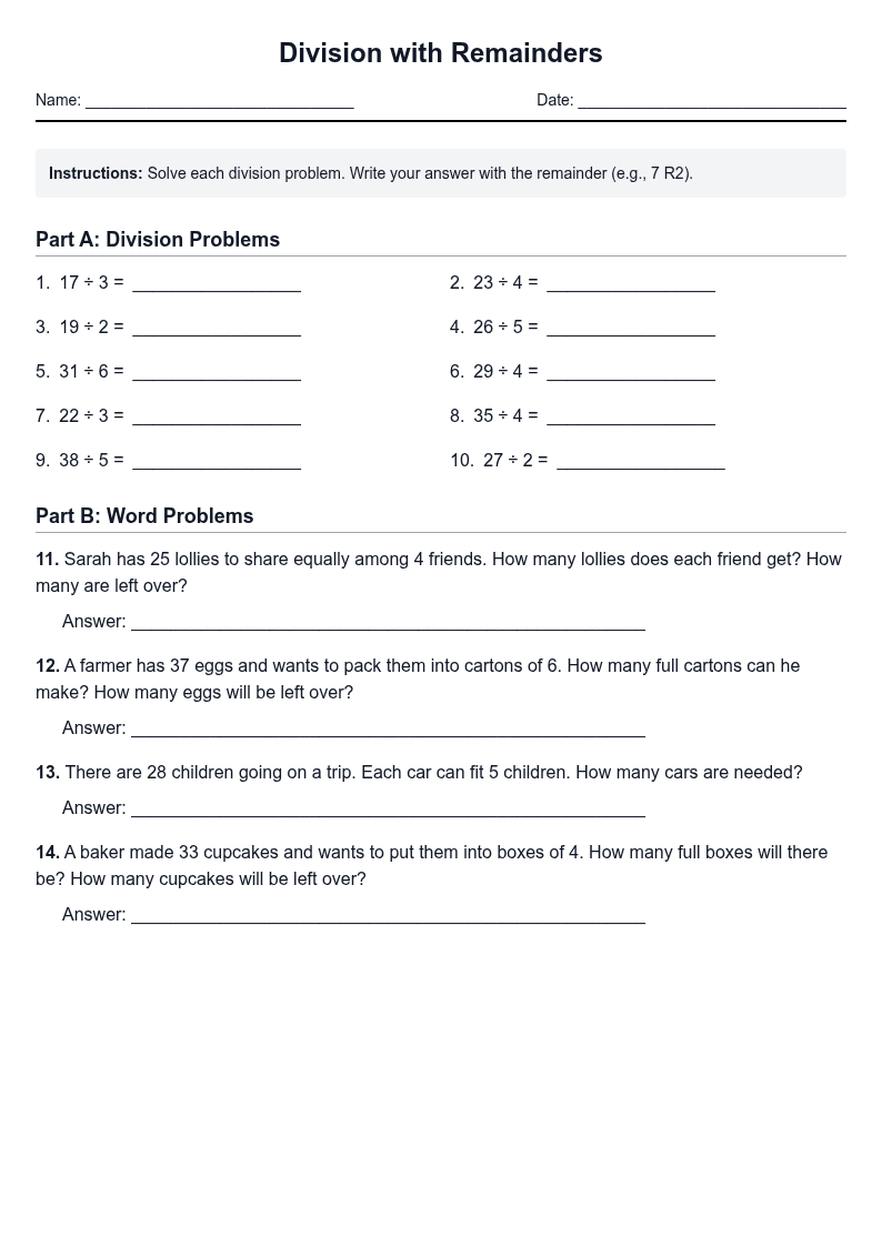 Division with Remainders