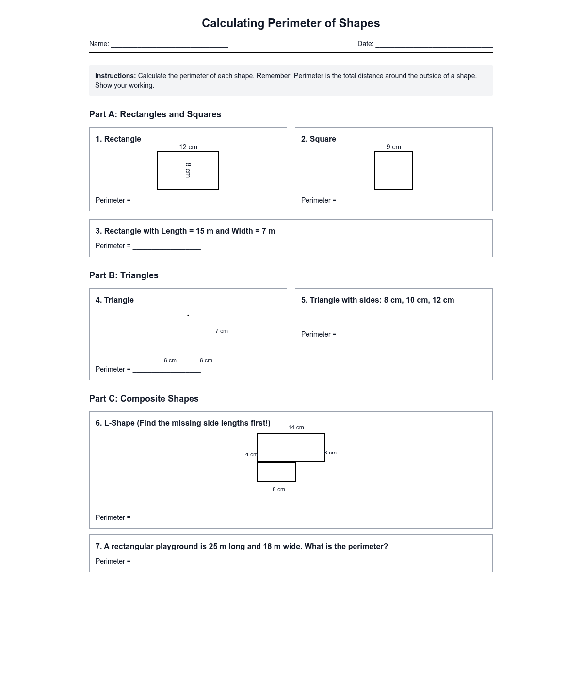 Calculating Perimeter of Shapes