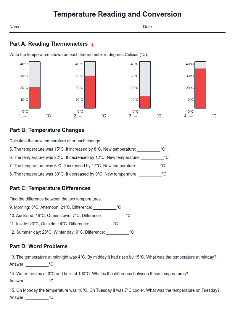 Temperature Reading and Conversion
