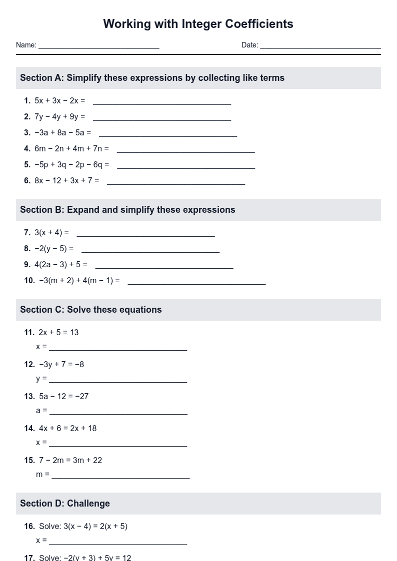 Working with Integer Coefficients