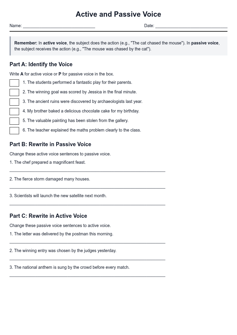 Active and Passive Voice