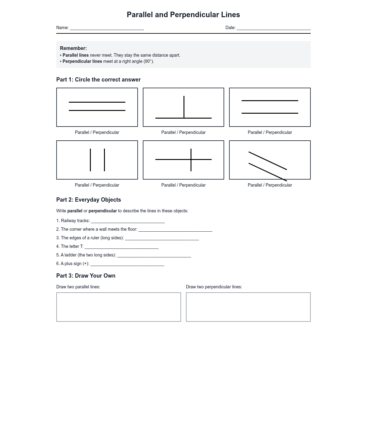 Parallel and Perpendicular Lines