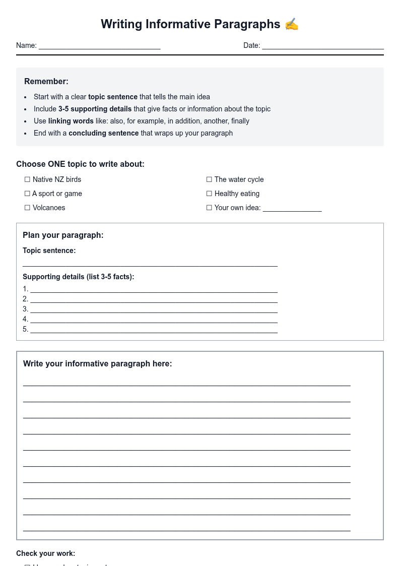 Writing Informative Paragraphs
