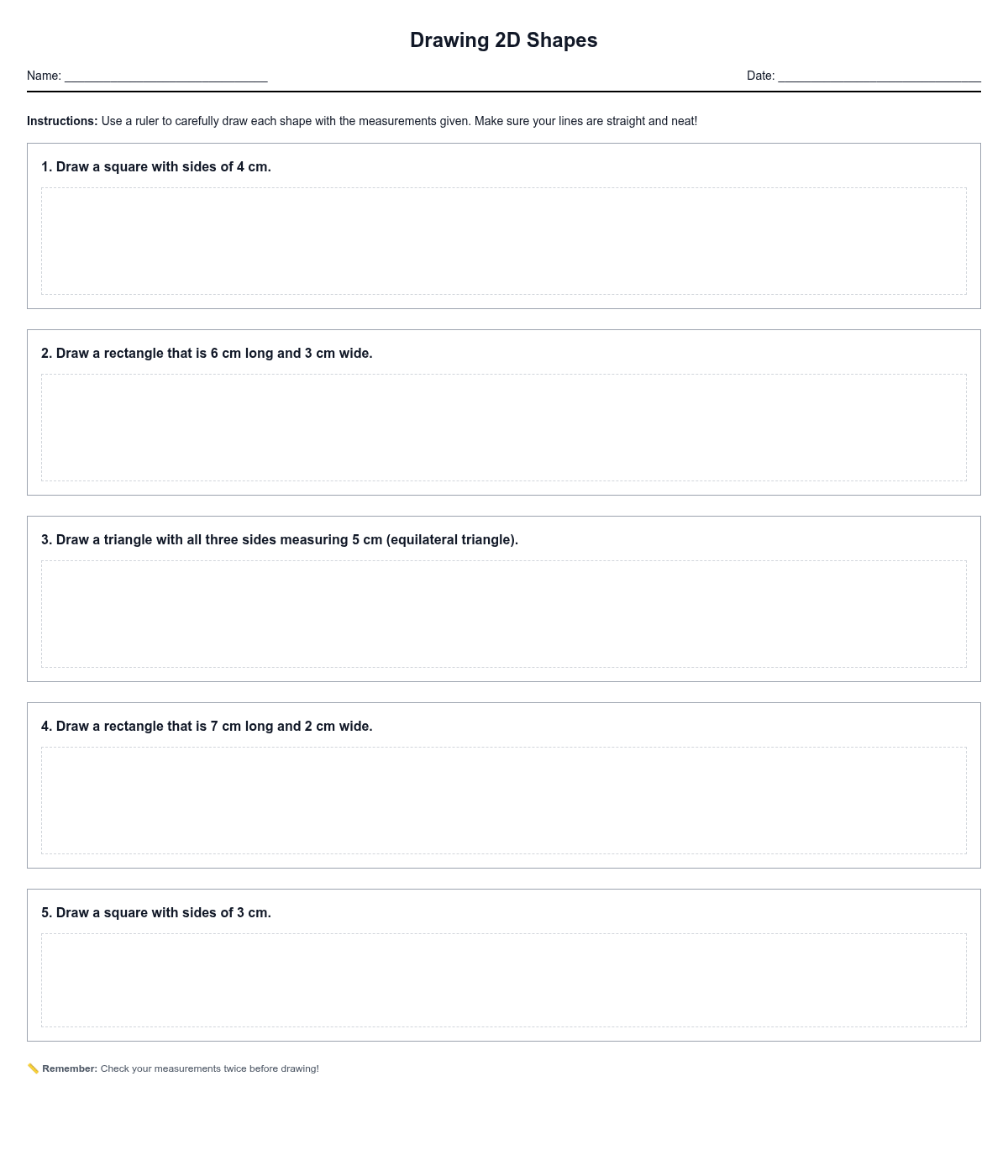 Drawing 2D Shapes with Measurements
