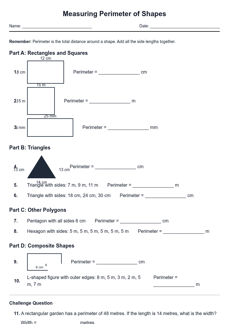 Measuring Perimeter of Shapes