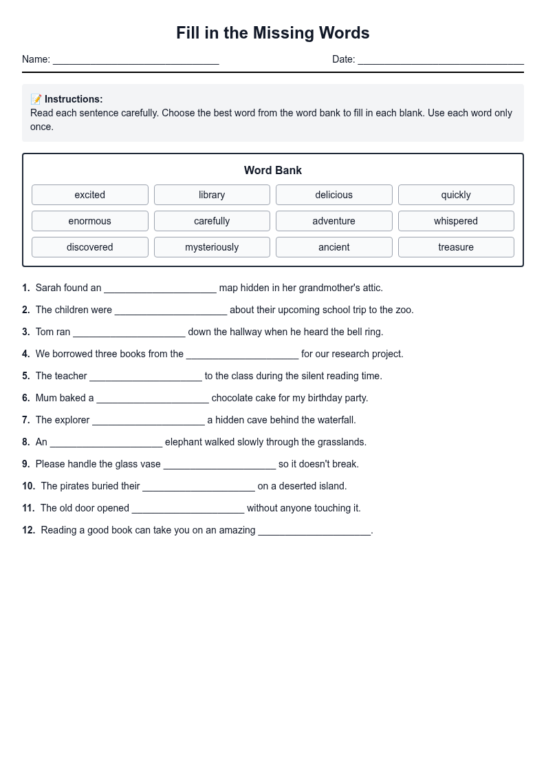 Fill in the Missing Words
