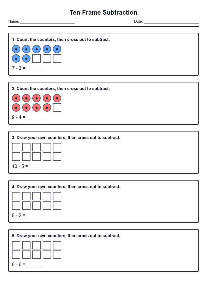 Ten Frame Subtraction