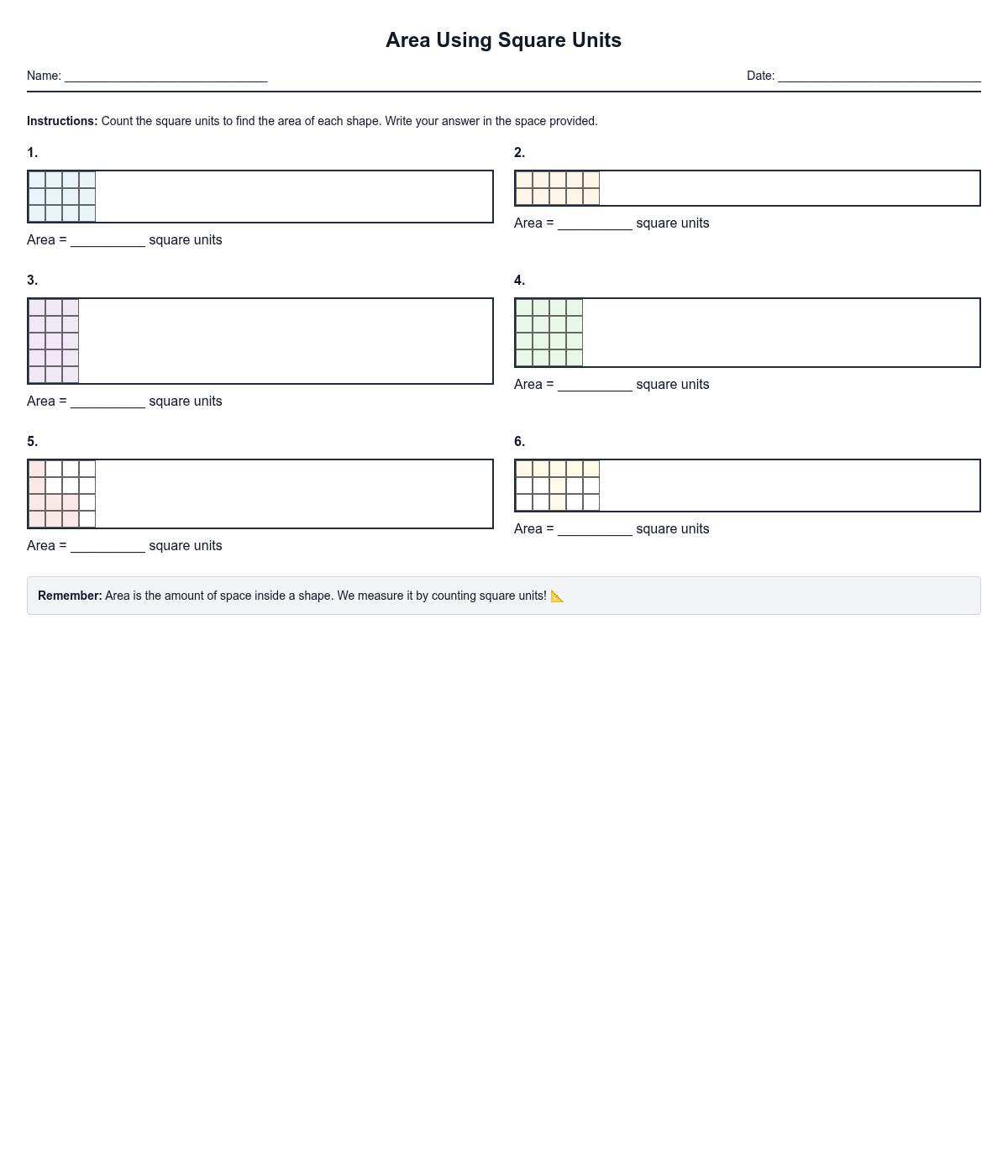 Area Using Square Units