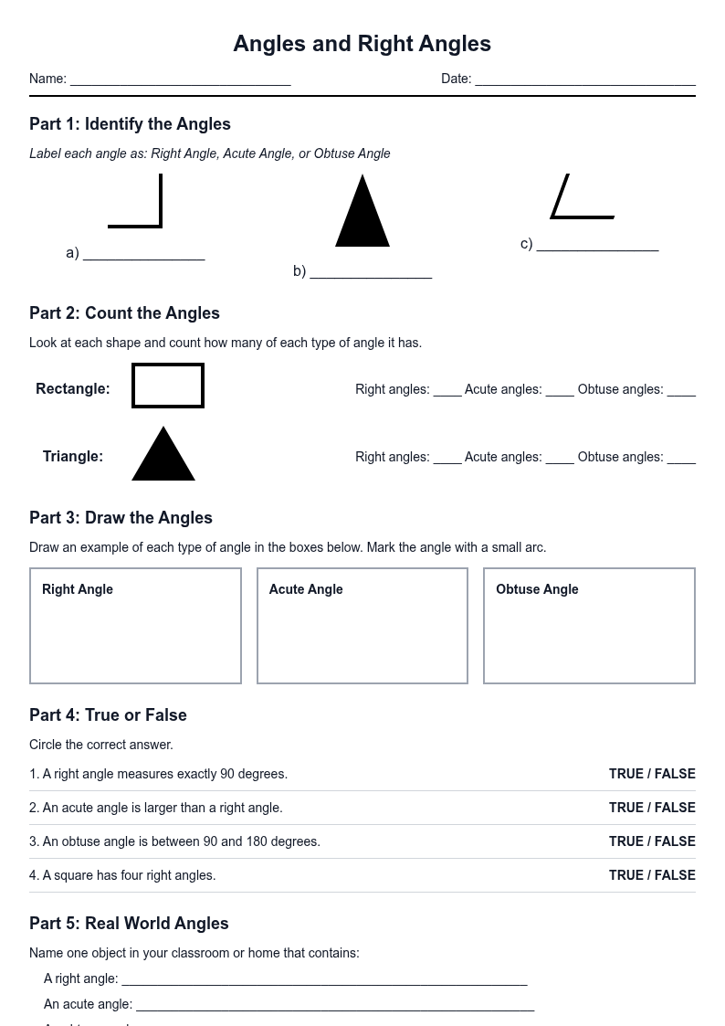 Angles and Right Angles