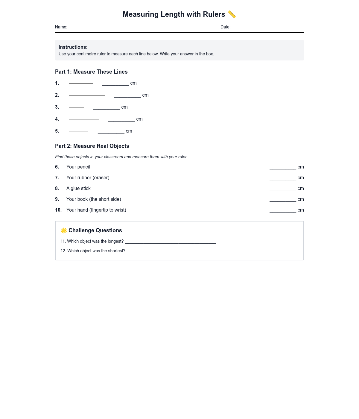 Measuring Length with Rulers